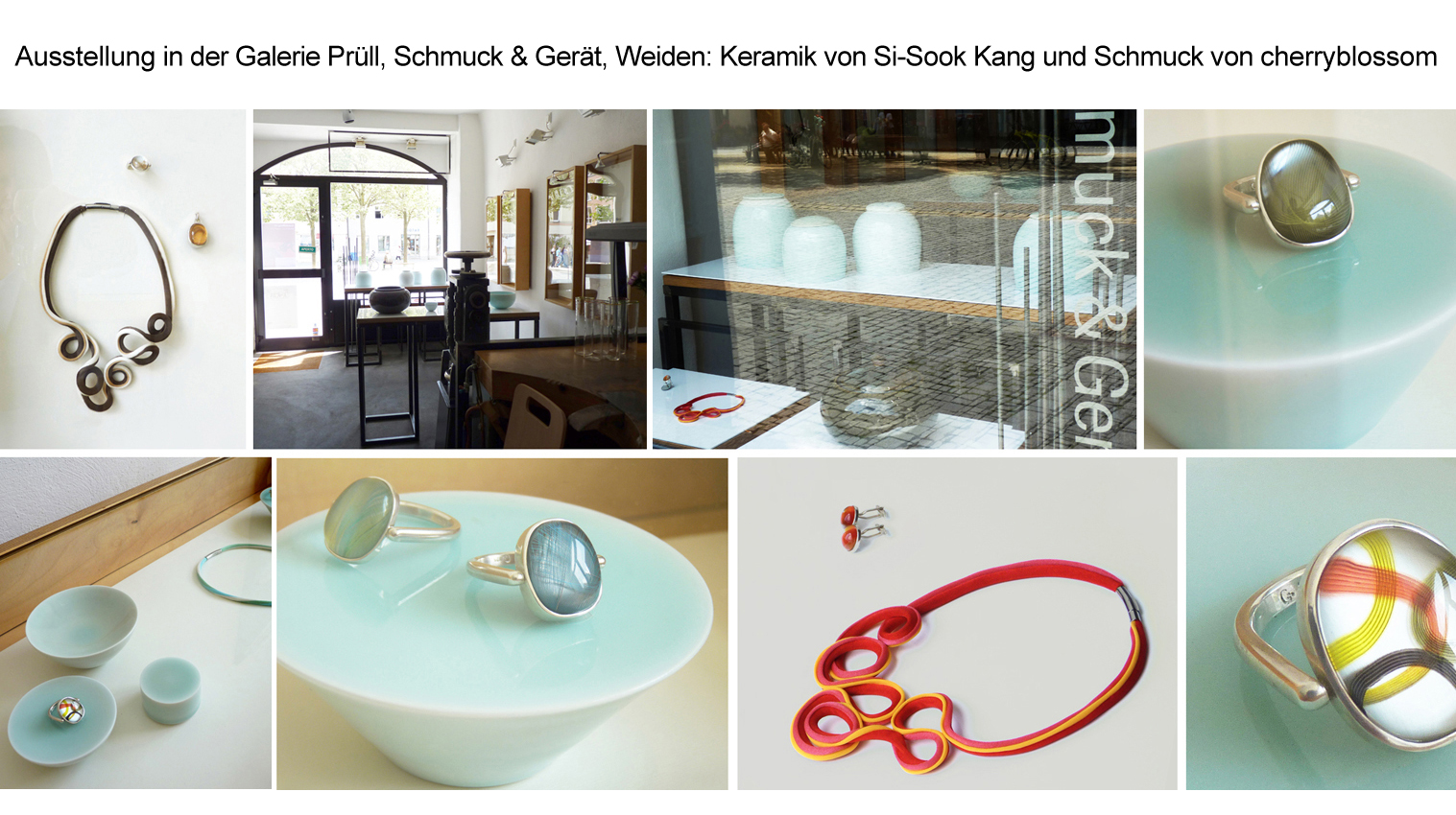 Ausstellung Galerie Prüll, Weiden, Keramik Si-Sook Kang, Schmuck cherryblossom